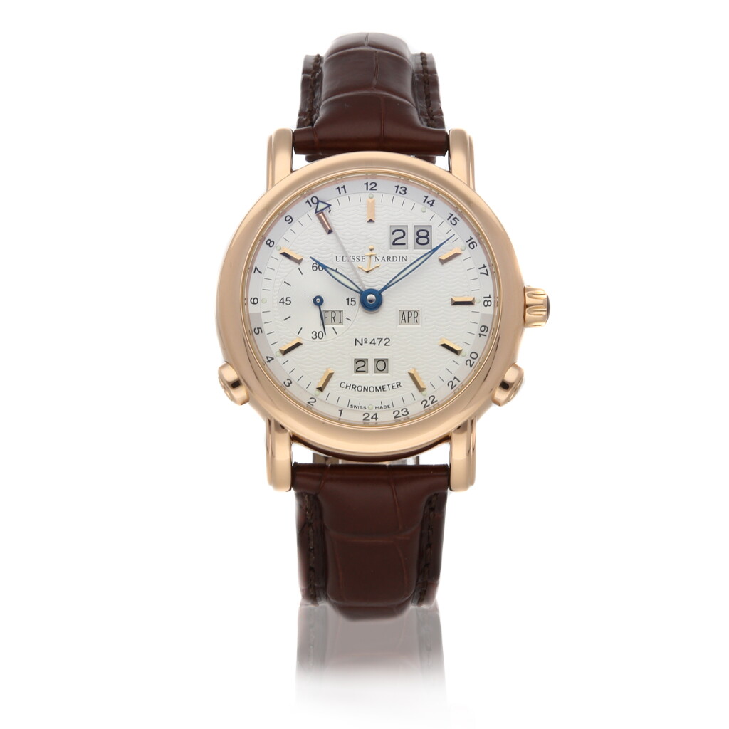 View full screen - View 1 of Lot 318. ULYSSE NARDIN | GMT PERPETUAL 322-88/91 A ROSE GOLD AUTOMATIC WINDING WRIST WATCH CIRCA 2010.