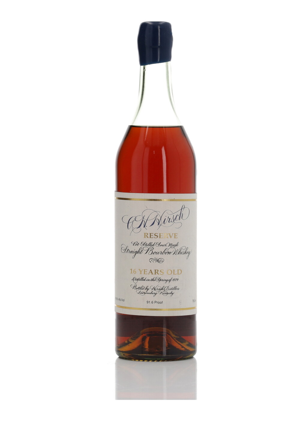 View full screen - View 1 of Lot 129. A.H. Hirsch Reserve 16 Year Old 91.6 Proof 1974 (1 BT 75cl).