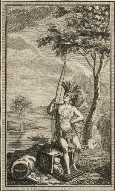 View full screen - View 1 of Lot 125. BOSSU. Nouveaux voyages aux Indes occidentales. Le Jay, 1768. Veau d'époque. Ex. Mme Du Deffand..