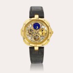 Reference G3059 | A yellow gold skeletonised perpetual calendar wristwatch, Circa 1990 | 型號G3059.4 | 黃金鏤空萬年曆腕錶,約1990年製