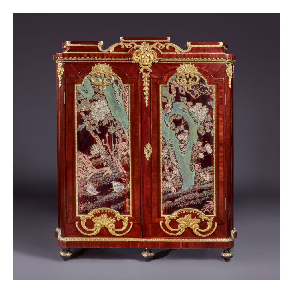 View full screen - View 1 of Lot 193. A RÉGENCE GILT BRONZE-MOUNTED AMARANTH AND CHINESE COROMANDEL LACQUER ARMOIRE A DOUCINE, SECOND QUARTER 18TH CENTURY.