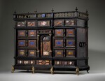 An Italian gilt-bronze mounted hardstones and ebony cabinet, Rome, mid-17th century