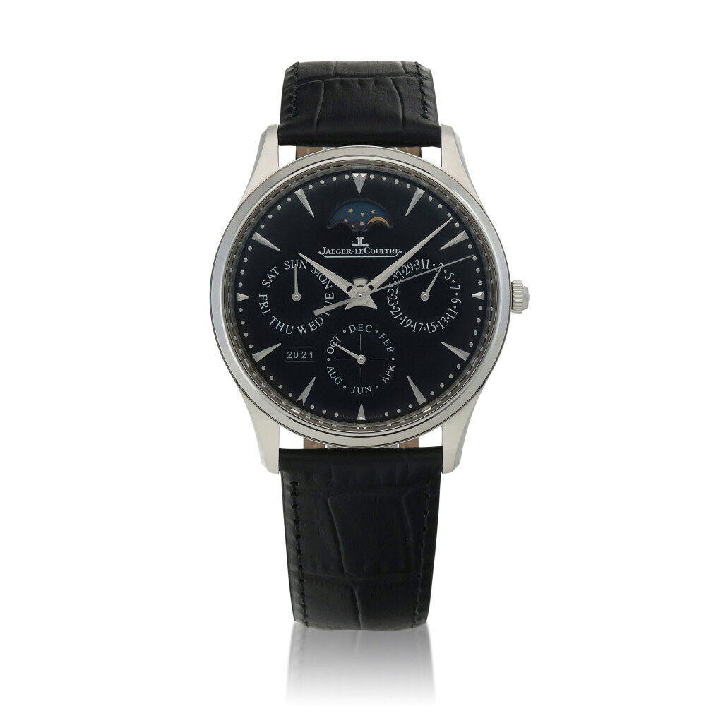 View full screen - View 1 of Lot 597. Master Ultra Thin Perpetual Calendar, Ref. Q1308470 / 176.8.21.S Stainless steel perpetual calendar wristwatch with moon phases, day/night and year indication Circa 2018.