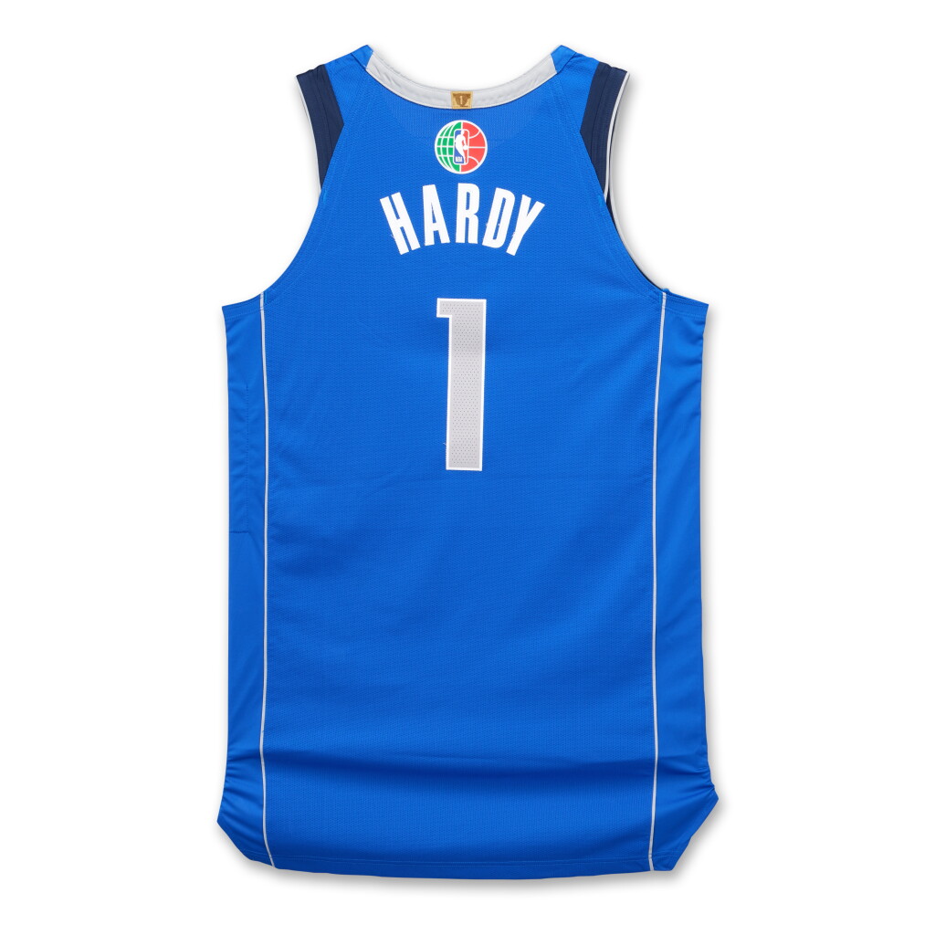 View full screen - View 1 of Lot 49. Jaden Hardy ‘Mexico City Game’ Dallas Mavericks 2025-2026 Game Issued Icon Edition Jersey.