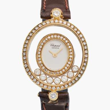 View full screen - View 1 of Lot 58. Reference 20/4292-5236 Happy-Diamonds | A yellow gold and diamond-set wristwatch, Circa 2000.