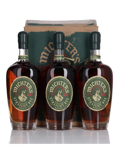 View full screen - View 1 of Lot 213. Michter's Single Barrel Rye 10 Year Old 92.8 Proof NV (3 Bottles 75cl).