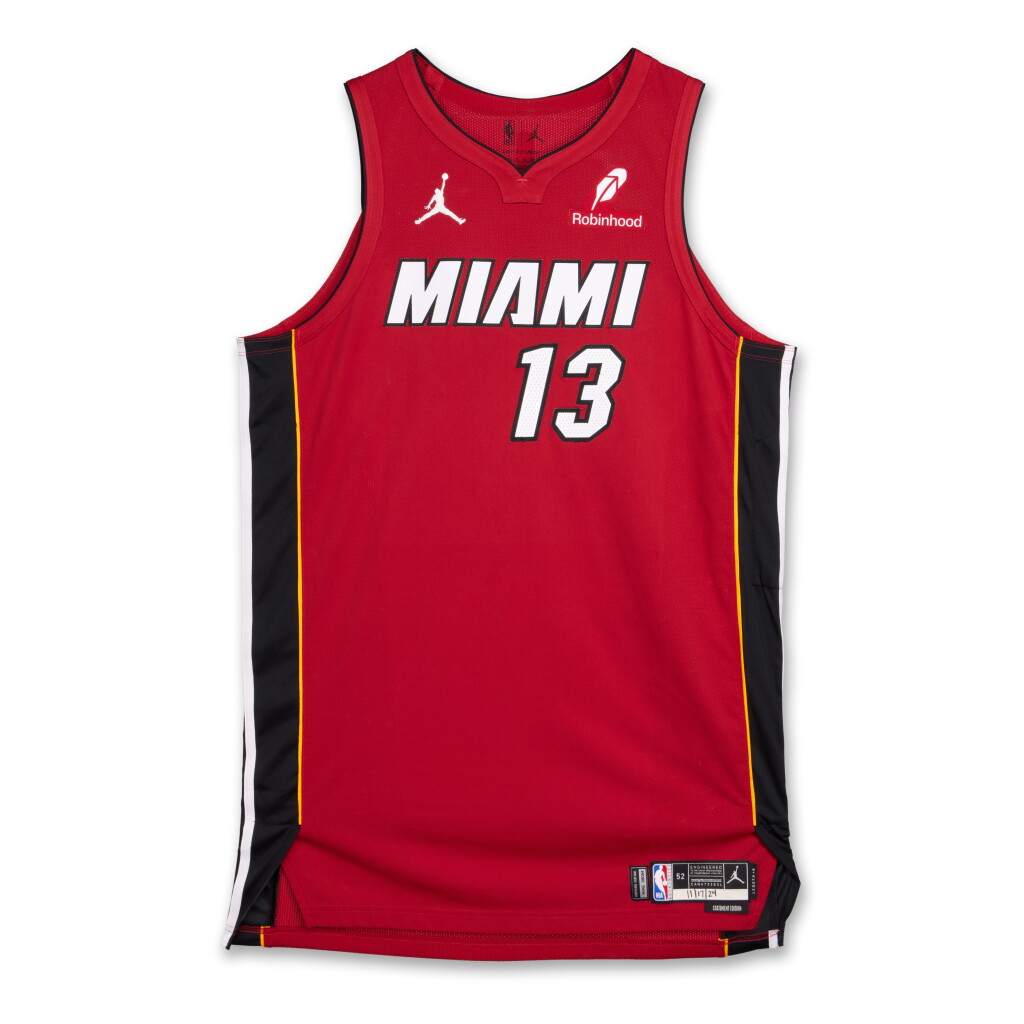 View full screen - View 1 of Lot 108. Bam Adebayo Miami Heat 2024-2025 Game Worn Statement Edition Jersey.