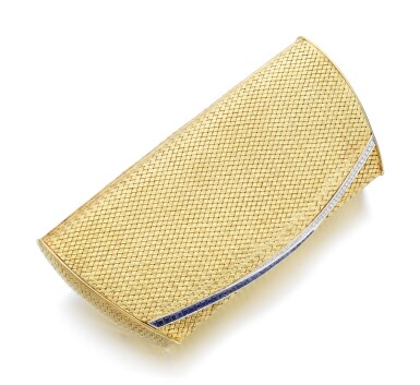 View full screen - View 1 of Lot 173. GOLD, DIAMOND AND SAPPHIRE EVENING BAG.