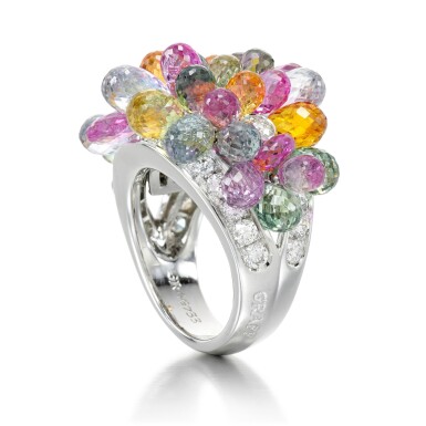 View full screen - View 1 of Lot 14. GRAFF | COLOURED SAPPHIRE AND DIAMOND RING .