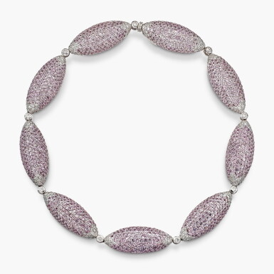 View full screen - View 1 of Lot 1682. Pink Sapphire and Diamond Necklace | de Grisogono | 粉紅色剛玉 配 鑽石 項鏈.
