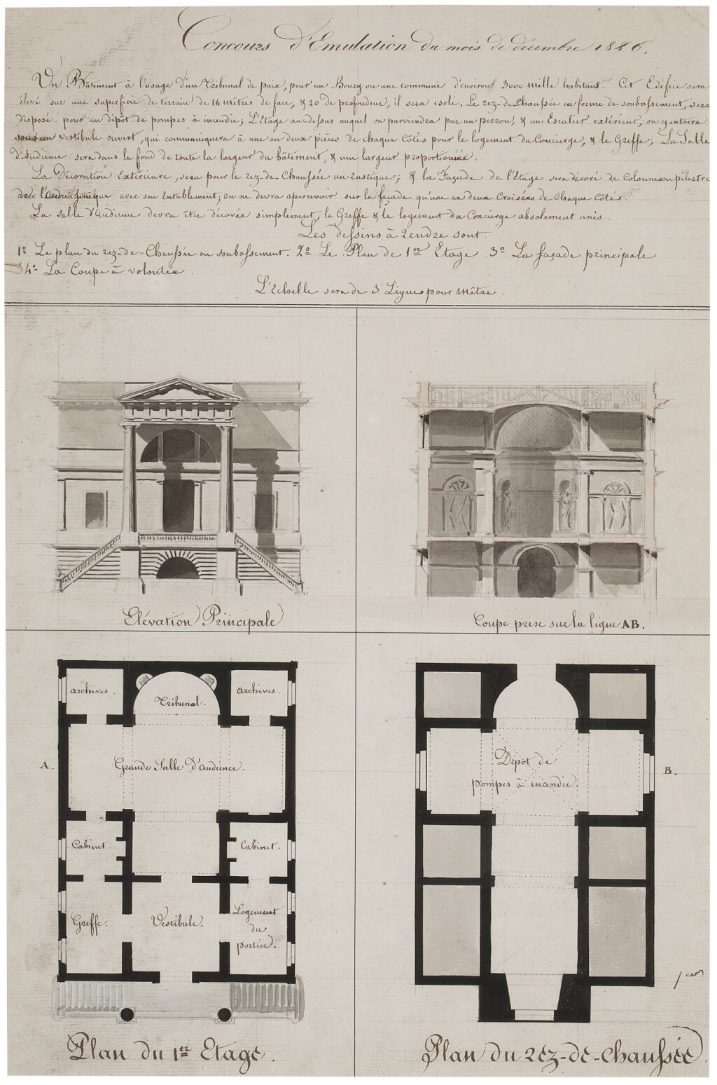 View full screen - View 1 of Lot 428. Design for a court of law.