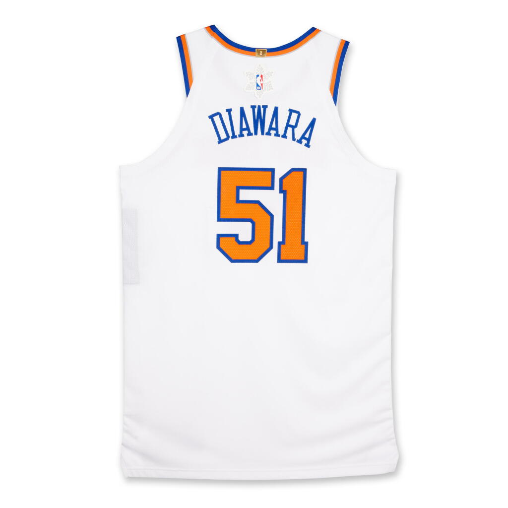 View full screen - View 1 of Lot 10. Mohamed Diawara ‘Christmas Day’ New York Knicks 2025-2026 Game Worn Association Edition Jersey.