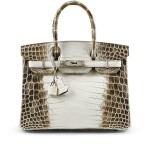 White Matte Niloticus Crocodile Himalaya Birkin 30 Palladium Hardware, 2016