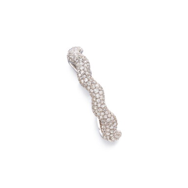 View full screen - View 1 of Lot 198. Attributed to Suzanne Belperron | Diamond Cuff-Bracelet, France 傳為 Suzanne Belperron 鑽石手鐲,法國.