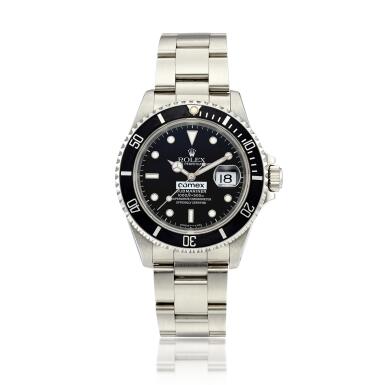 View full screen - View 1 of Lot 2182. Submariner Date "COMEX", Reference 16610 | A stainless steel wristwatch with date and bracelet, Made for COMEX, Circa 1991 | 勞力士 | Submariner Date "COMEX" 型號16610 | 精鋼鏈帶腕錶,備日期顯示,為 COMEX 而製,約 1991年製.