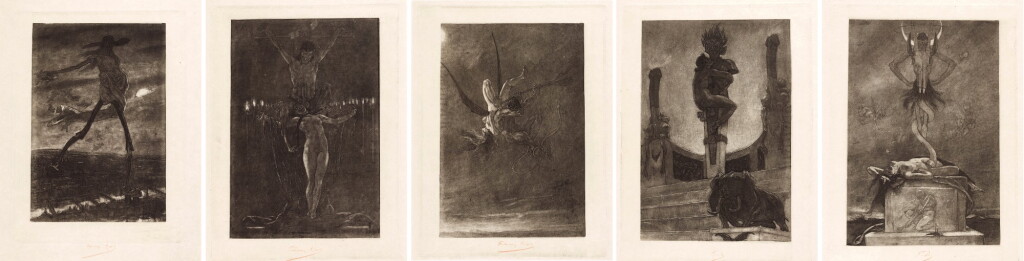 View full screen - View 1 of Lot 447. FÉLICIEN ROPS | LES SATANIQUES (EXSTEENS 784-787).