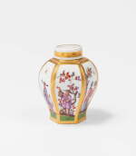 A Meissen Hexagonal Tea Canister and Cover, Circa 1725