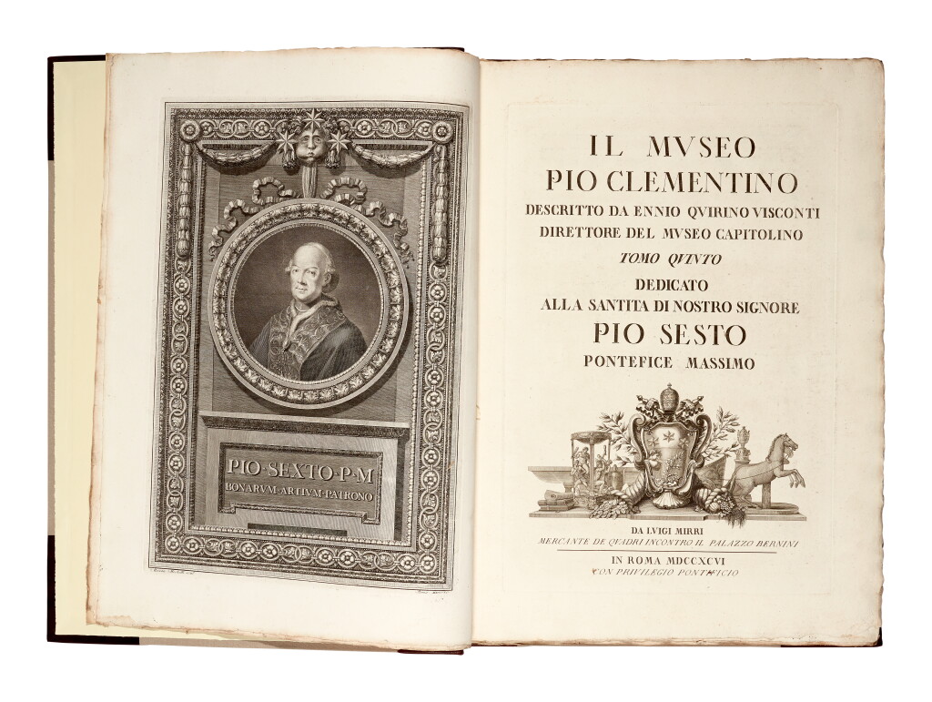 View full screen - View 1 of Lot 165. Visconti, Il museo Pio-Clementino, Rome, 1782-1807, 7 volumes, later half calf.