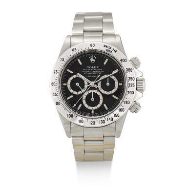 View full screen - View 1 of Lot 114. ROLEX | COSMOGRAPH DAYTONA, REFERENCE 16520, A STAINLESS STEEL CHRONOGRAPH WRISTWATCH WITH SUSPENDED LOGO AND BRACELET, CIRCA 1989.
