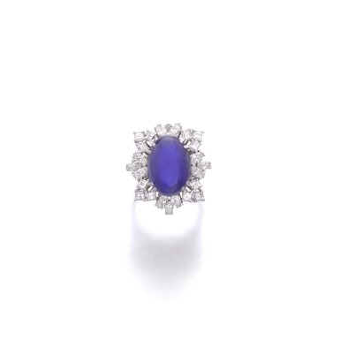 View full screen - View 1 of Lot 753. Sapphire and diamond ring.
