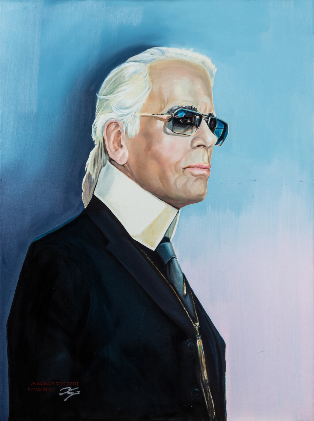 View full screen - View 1 of Lot 113. Yu Jianmin, Portrait of Karl Lagerfeld.
