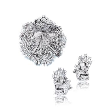 View full screen - View 1 of Lot 92. Gold and diamond demi-parure.