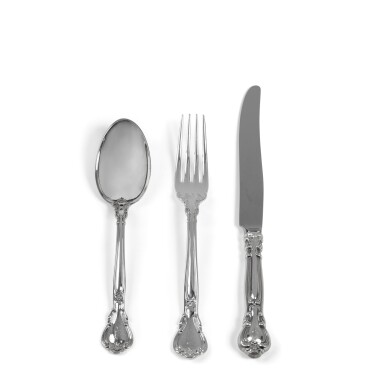 View full screen - View 1 of Lot 447. An Extensive American Silver Chantilly Pattern Flatware Service, Gorham Mfg. Co., Providence, RI, Early 20th Century.