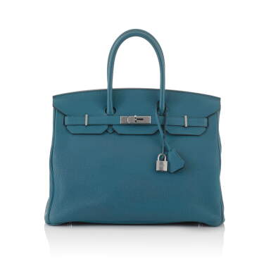 View full screen - View 1 of Lot 95. HERMÈS | COBALT BLUE BIRKIN 35 IN TOGO LEATHER WITH PALLADIUM HARDWARE, 2016.