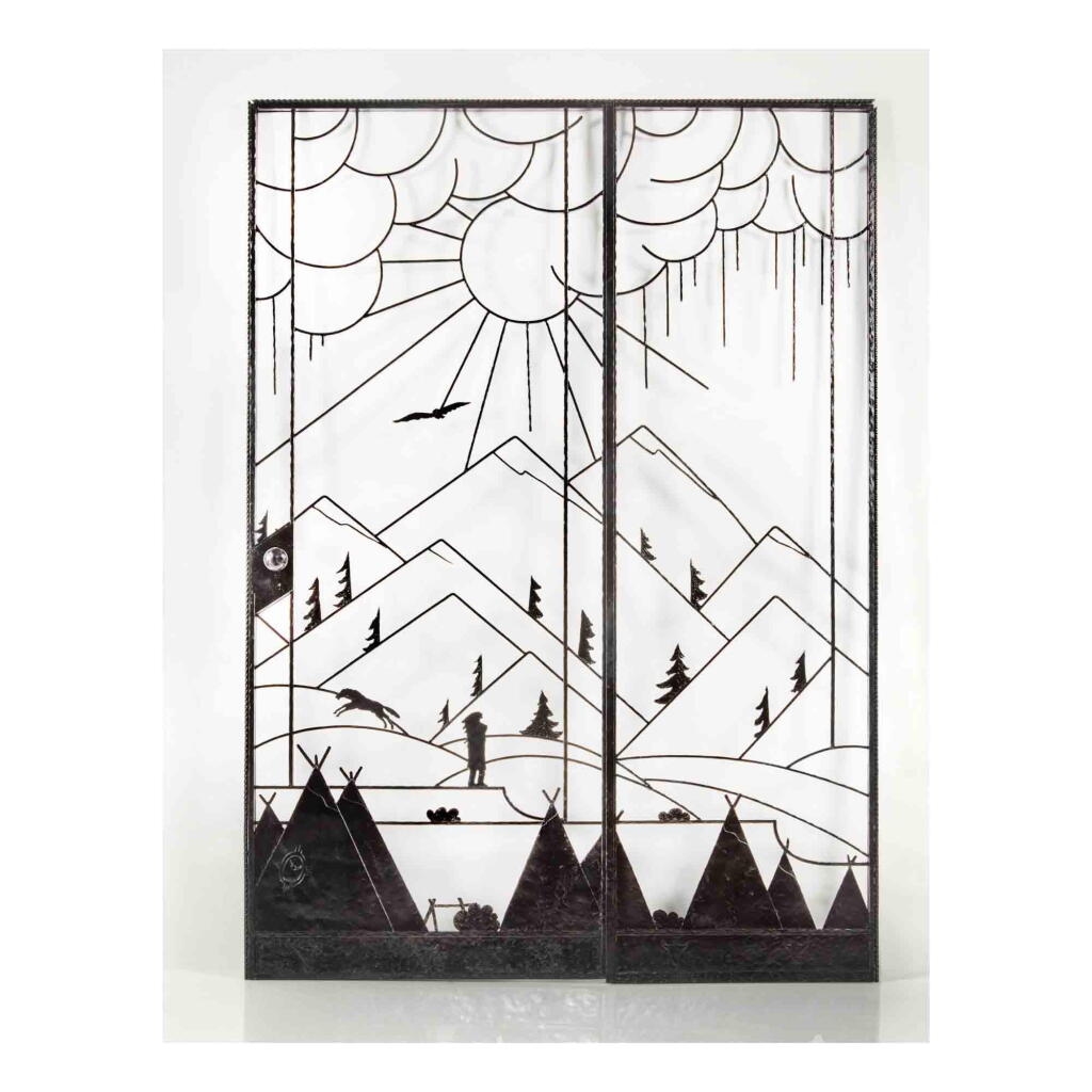 View full screen - View 1 of Lot 215. Decorative Screen Door.