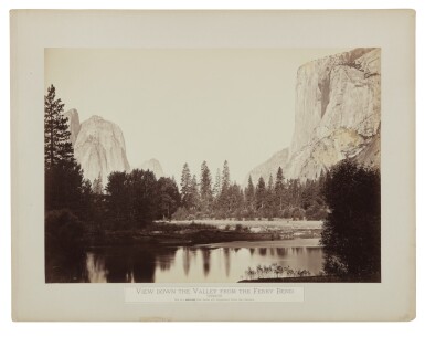 View full screen - View 1 of Lot 51. 'View Down the Valley from the Ferry Bend, Yosemite'.