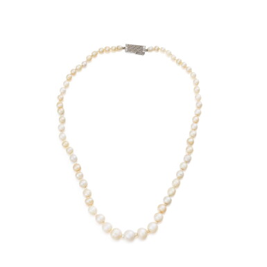 View full screen - View 1 of Lot 8. Collier perles fines | Natural pearl necklace.