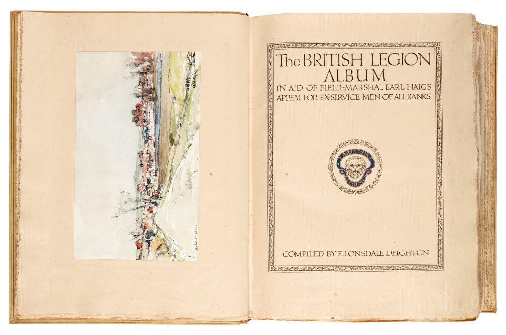 View full screen - View 1 of Lot 171. World War I--The British Legion | fund-raising album with c.527 autograph manuscript contributions, 1922-23.