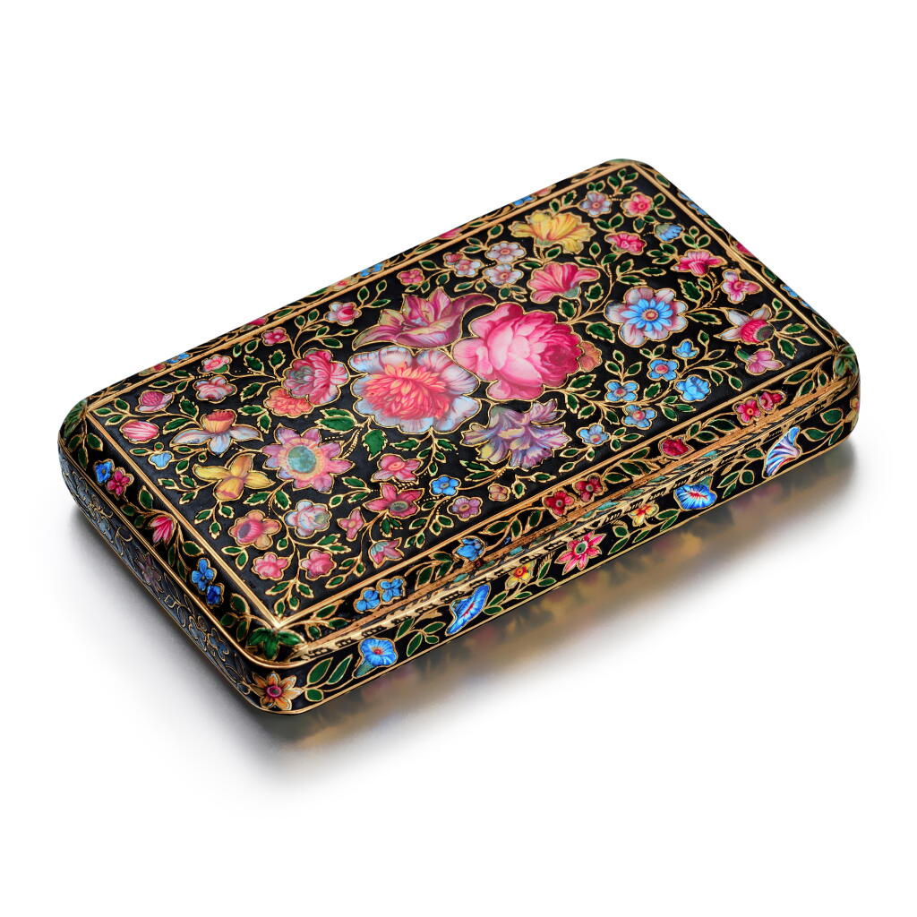 View full screen - View 1 of Lot 1102. A gold and enamel snuff box, probably Jean-François Bautte, Geneva, circa 1825 .