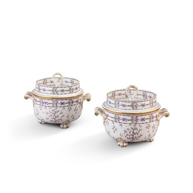 View full screen - View 1 of Lot 435. A pair of Nymphenburg porcelain ice-pails and covers, circa 1790.