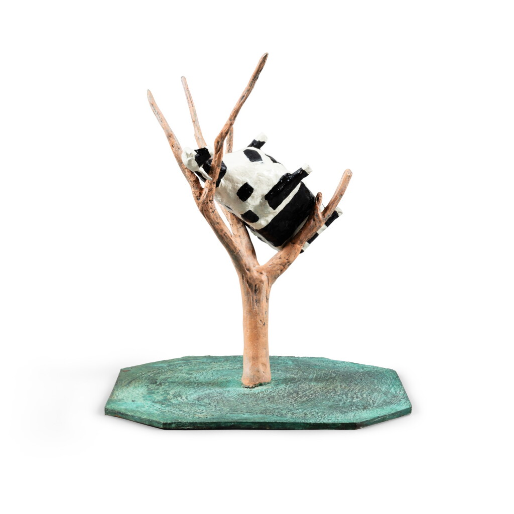 View full screen - View 1 of Lot 40. Cow up a Tree | Une vache dans un arbre.