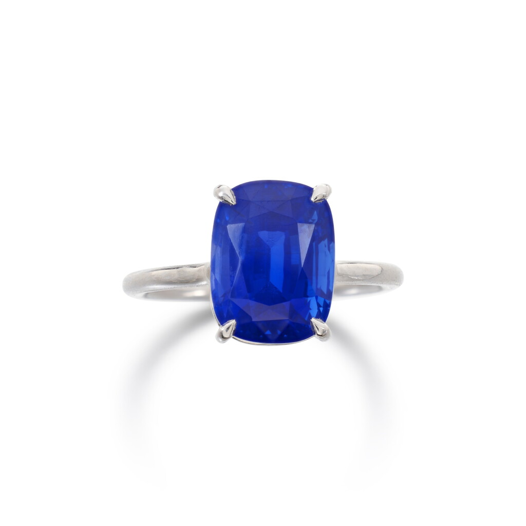 全螢幕檢視 - 查看571Sapphire Ring 7.91克拉 天然 「克什米爾」未經加熱藍寶石 配 鑽石 戒指的1