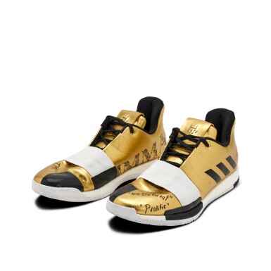 View full screen - View 1 of Lot 25. James Harden Houston Rockets 2018 - 2019 ‘Nipsey Hussle Tribute’ Game Worn Sneakers.