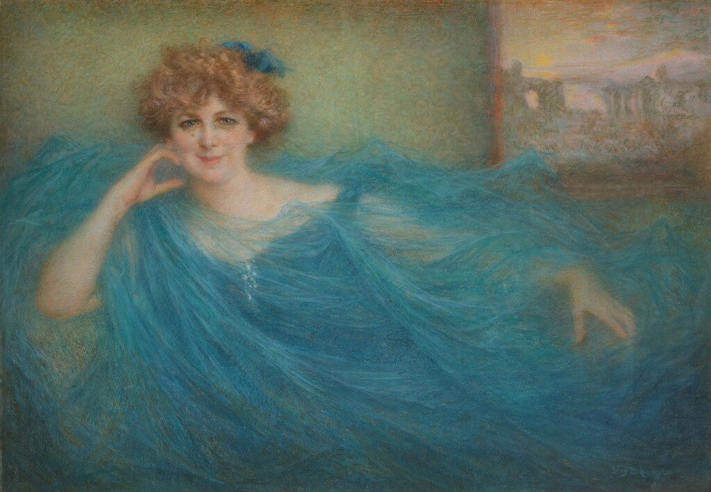 Voir en plein écran - Voir 1 du lot 96. Figure in Tulle with Ruin Beyond.