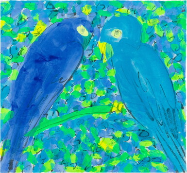 View full screen - View 1 of Lot 2036. Walasse Ting 丁雄泉 | Parrots 鸚鵡.