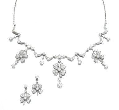 View full screen - View 1 of Lot 133. DIAMOND DEMI-PARURE.