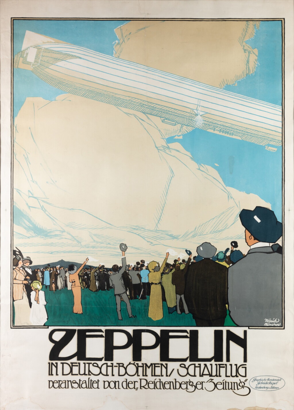View full screen - View 1 of Lot 53. Zeppelin in Deutsch-Böhmen.