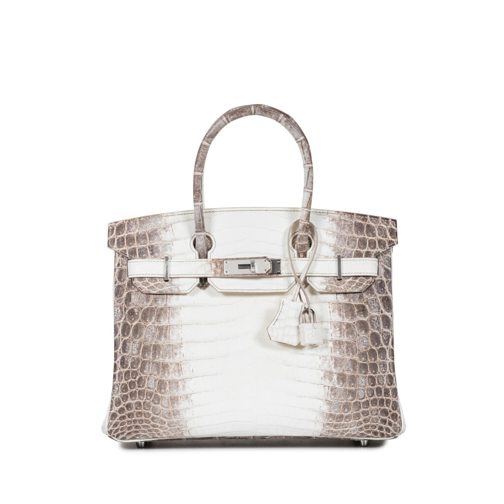 View full screen - View 1 of Lot 7701. White Matte Niloticus Crocodile Himalaya Birkin 30 Palladium Hardware, 2020.