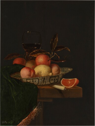 View full screen - View 1 of Lot 479. Still Life of Assorted Fruit in a Wanli Porcelain Bowl.