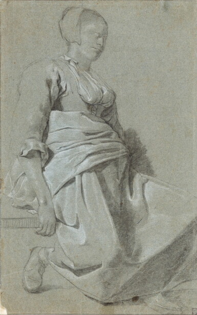 View full screen - View 1 of Lot 69. Recto: Study of a seated young woman; Verso: Study of a woman.