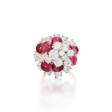View full screen - View 1 of Lot 455. Ruby and Diamond Ring .