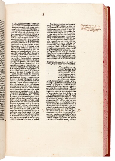 View full screen - View 1 of Lot 75. Aegidius Romanus, Quodlibeta, Bologna, 1481, modern leather.