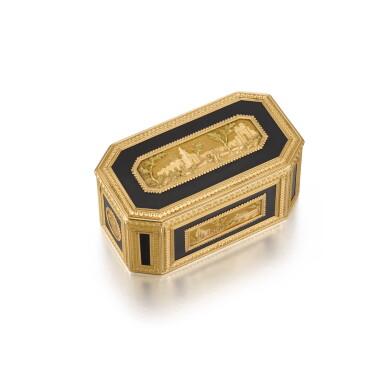 View full screen - View 1 of Lot 4. A two-colour gold and tortoiseshell snuff box, Louis Roucel, Paris, 1765.