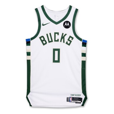 View full screen - View 1 of Lot 150. Damian Lillard Milwaukee Bucks 2024-2025 Game Worn Association Edition Jersey.