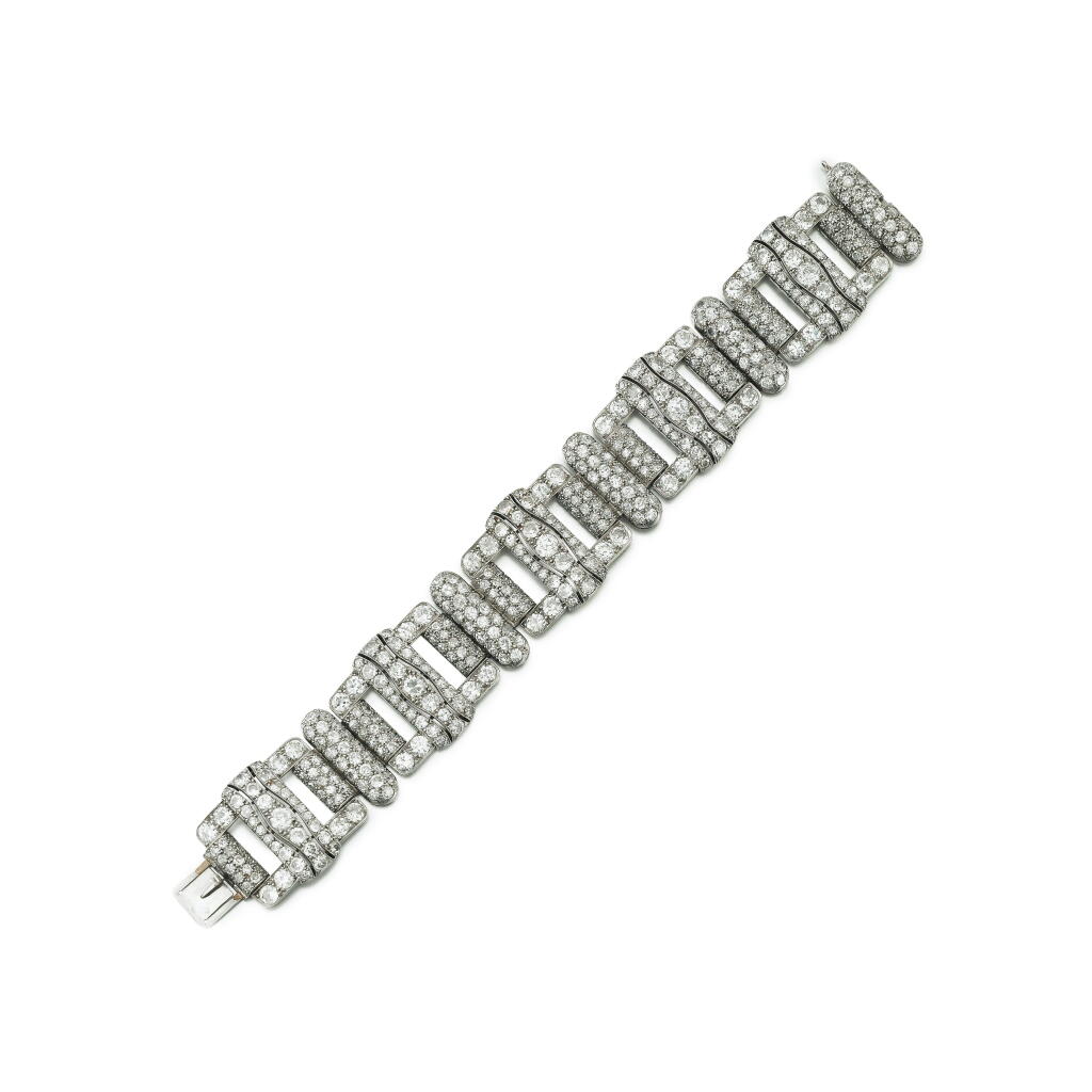 View full screen - View 1 of Lot 3. Diamond bracelet .