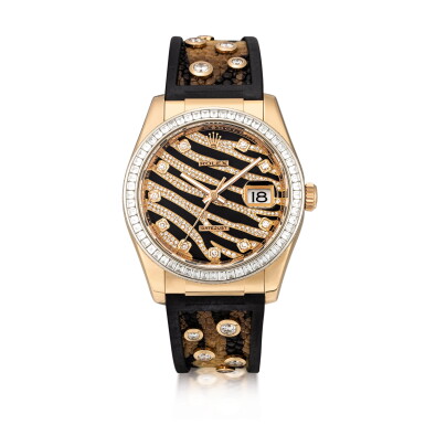 View full screen - View 1 of Lot 2012. Rolex | DateJust, Reference 116185BBR, A pink gold and diamond-set wristwatch with date, Circa 2009 | 勞力士 | DateJust 型號116185BBR 粉紅金鑲鑽石腕錶,備日期顯示,約2009年製.